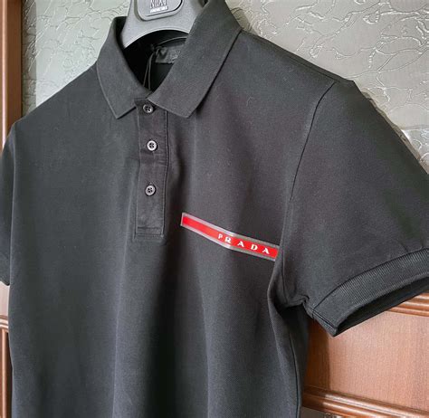 prada polo shirt black and red|paypal prada t shirt.